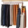 MORALVE Beech Wood Pants Hanger 2 Pack Foldable Anti Slip-3