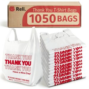 Reli Plastic Thank You Bags Bulk 1050 High Density White 11.5x6.5x21-0