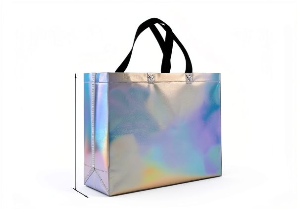 cabzymx Iridescent Reusable Gift Bags 25 Pack Non-Woven with Handles-2