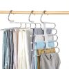 Kalimdor Stainless Steel Pants Hanger 4 Pack Space Saving Organizer-0