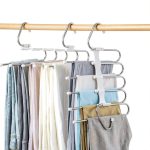 Kalimdor Stainless Steel Pants Hanger 4 Pack Space Saving Organizer-0