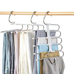 Kalimdor Stainless Steel Pants Hanger 4 Pack Space Saving Organizer-0