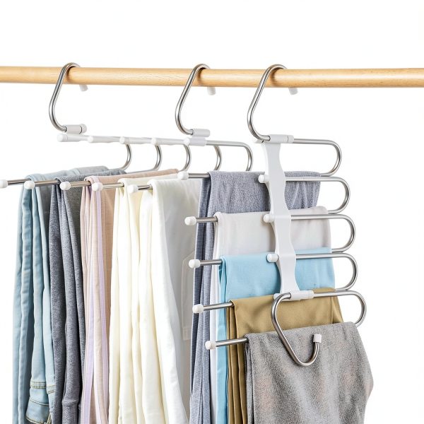 Kalimdor Stainless Steel Pants Hanger 4 Pack Space Saving Organizer-0