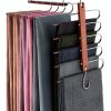 MORALVE Beech Wood Pants Hanger 2 Pack Foldable Anti Slip-0