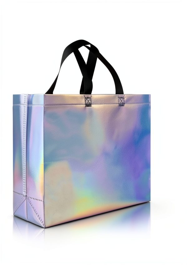 cabzymx Iridescent Reusable Gift Bags 25 Pack Non-Woven with Handles-1