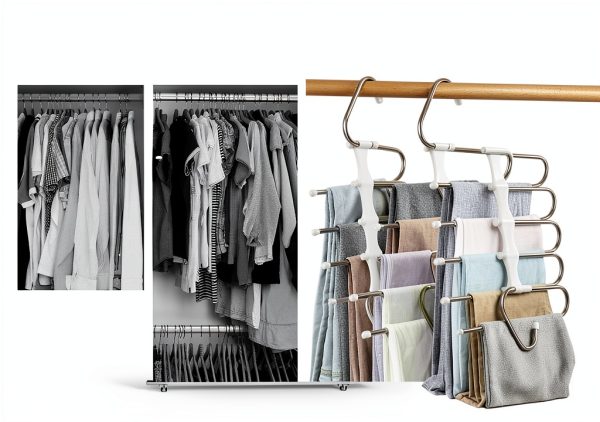 Kalimdor Stainless Steel Pants Hanger 4 Pack Space Saving Organizer-1