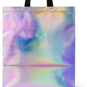 cabzymx Iridescent Reusable Gift Bags 25 Pack Non-Woven with Handles-0