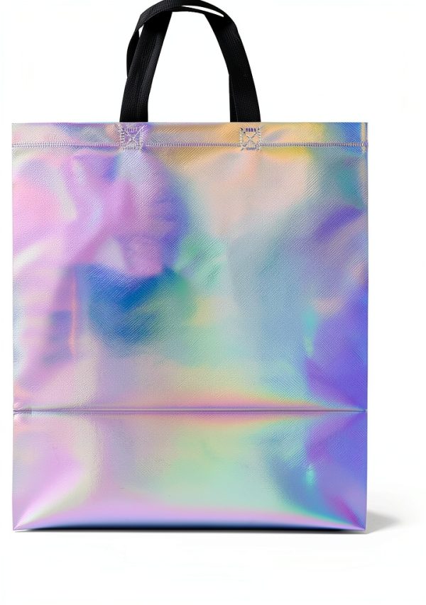 cabzymx Iridescent Reusable Gift Bags 25 Pack Non-Woven with Handles-0