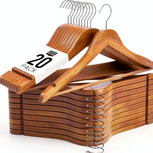 Wooden Suit Hangers Utopia Home Pack of 20 Natural-0