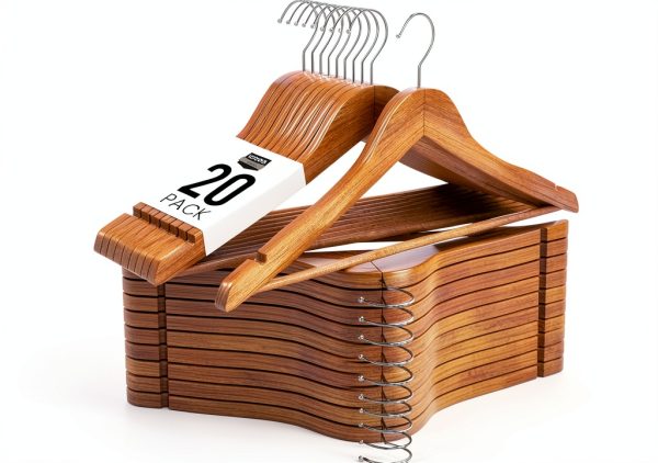 Wooden Suit Hangers Utopia Home Pack of 20 Natural-0
