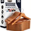 Wooden Coat Hangers Utopia Home Closet Heavy Duty Pack of 30 Natural-0