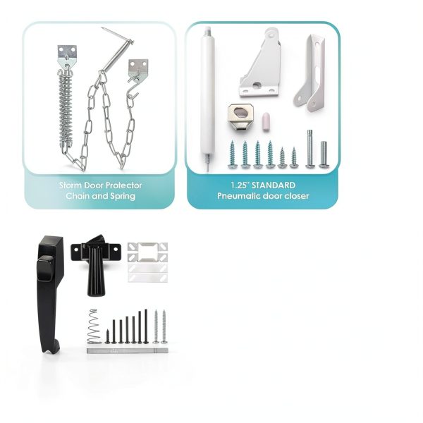 Screen and Storm Door Closer Kit MaxxGeek All-in-One Closer Black-1