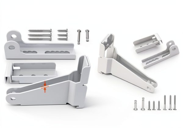 Reinforced Storm Door Closer Bracket Kit KOMOHOM - Durable Metal White-2